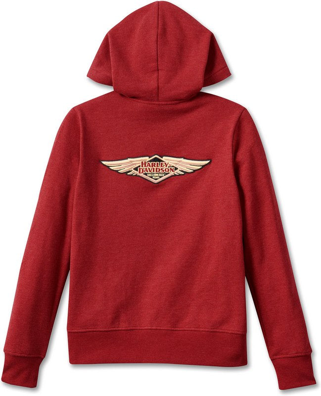 Harley-Davidson Women'S 120Th Anniversary Special Zip Front Hoodie  Merlot Heather | 96666-23VW