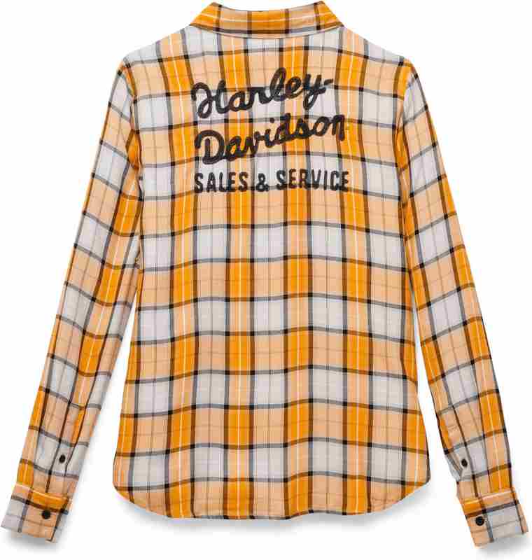 Harley-Davidson Shirt-Woven  Yarn Dyed Plaid-Radiant Yellow | 96667-22VW