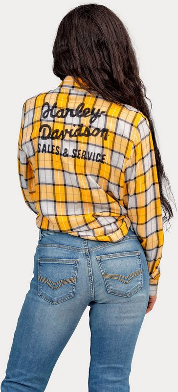 Harley-Davidson Shirt-Woven  Yarn Dyed Plaid-Radiant Yellow | 96667-22VW