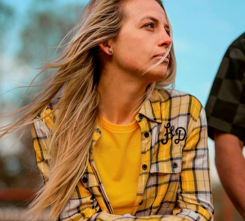 Harley-Davidson Shirt-Woven  Yarn Dyed Plaid-Radiant Yellow | 96667-22VW