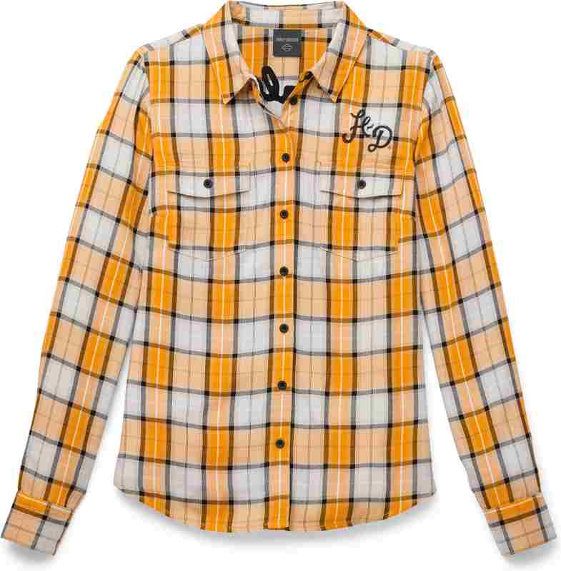 Harley-Davidson Shirt-Woven  Yarn Dyed Plaid-Radiant Yellow | 96667-22VW