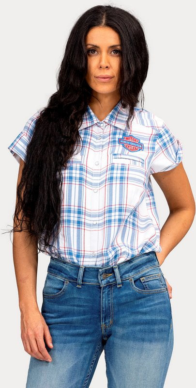 Harley-Davidson Shirt-Woven  Blue Plaid | 96668-22VW