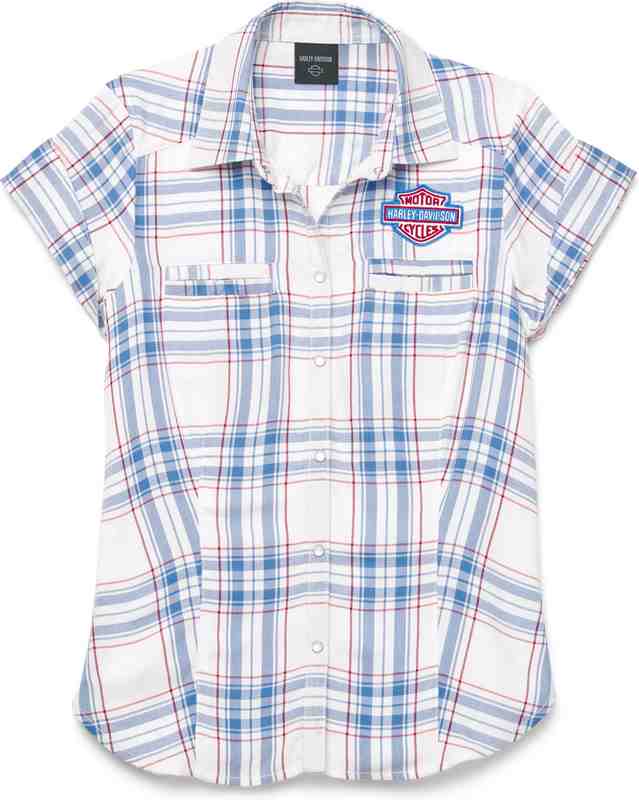 Harley-Davidson Shirt-Woven  Blue Plaid | 96668-22VW