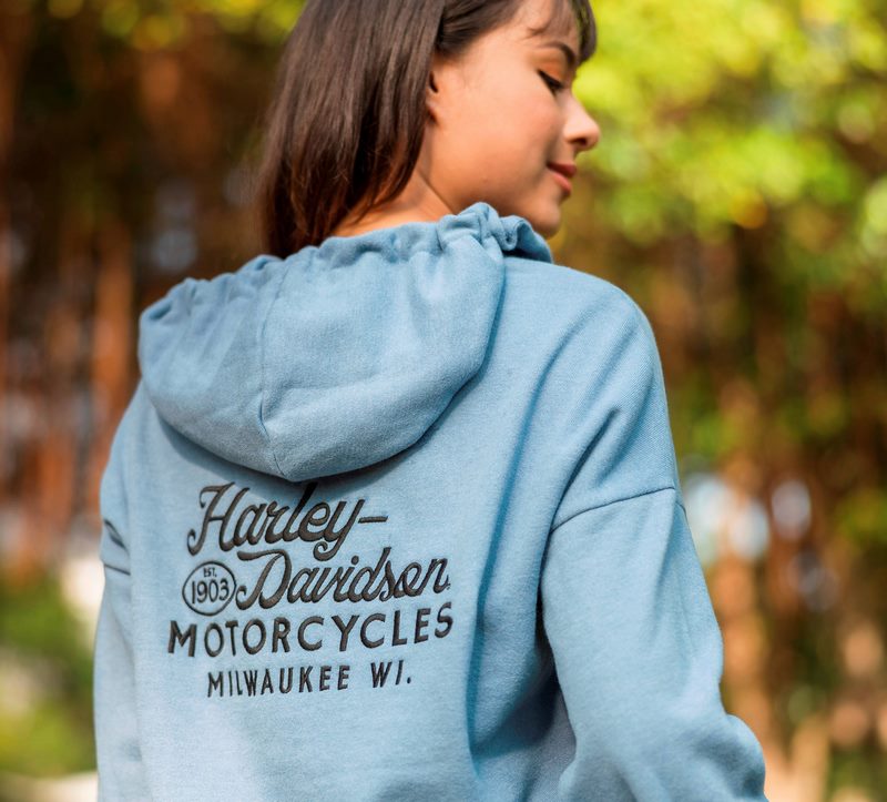 Harley-Davidson Hoodie-Knit  Colonial Blue Heather | 96668-23VW
