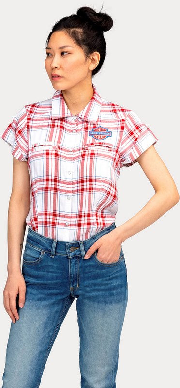 Harley-Davidson Shirt-Woven  Red Checkered | 96669-22VW