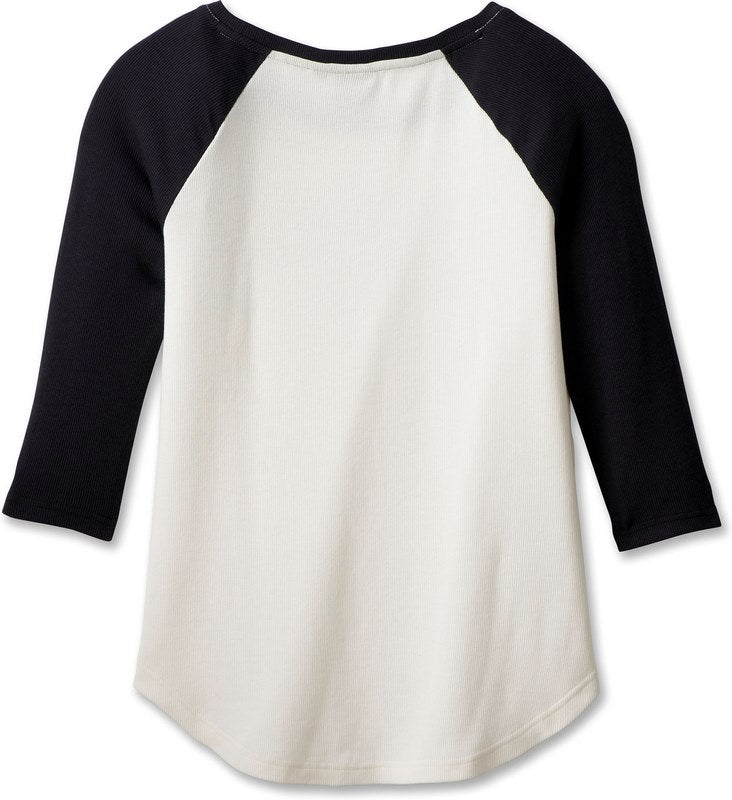 Harley-Davidson Women'S 120Th Anniversary Speedbird Diamond Knit Top  Colorblock-Design-Cloud Dancer | 96683-23VW
