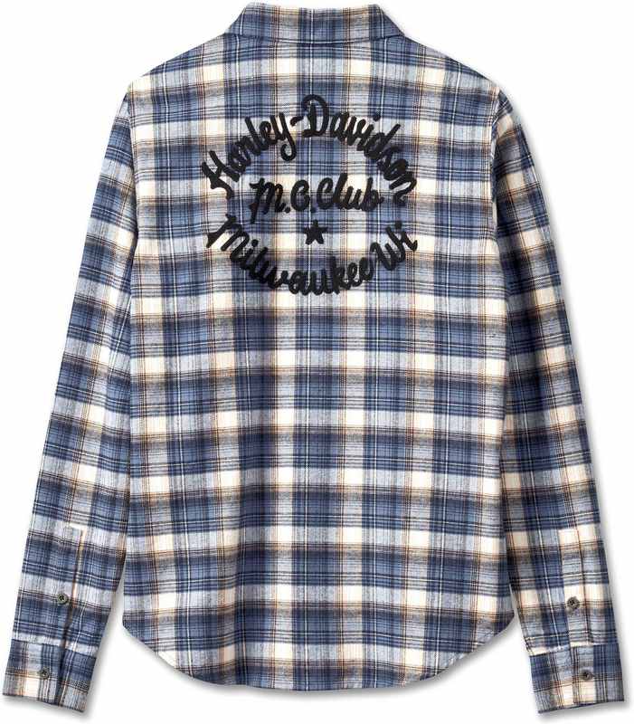 Harley-Davidson Shirt-Woven  Yarn Dyed Plaid-Colony Blue | 96747-23VW