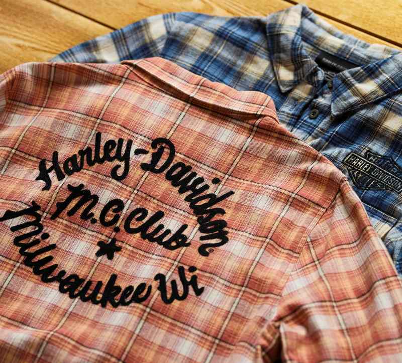 Harley-Davidson Shirt-Woven  Yarn Dyed Plaid-Colony Blue | 96747-23VW