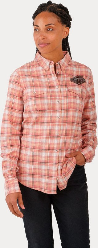 Harley-Davidson Shirt-Woven  Yarn Dyed Plaid-Light Mahogany | 96748-23VW