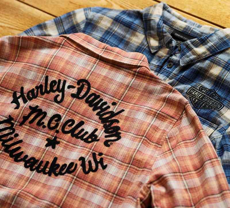 Harley-Davidson Shirt-Woven  Yarn Dyed Plaid-Light Mahogany | 96748-23VW