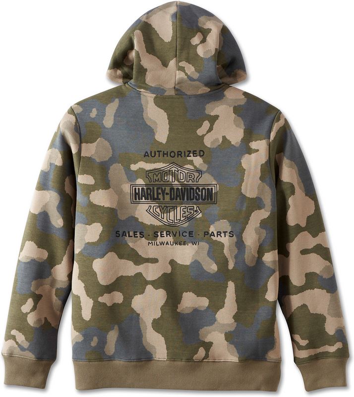 Harley-Davidson Men'S Street Surplus Zip-Up Hoodie  Camouflage | 96781-23VM