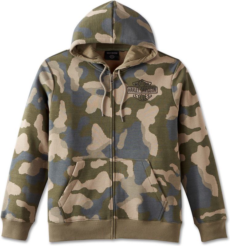 Harley-Davidson Men'S Street Surplus Zip-Up Hoodie  Camouflage | 96781-23VM