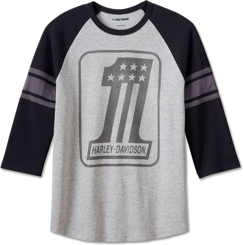 Harley-Davidson Tee-Knit  Colorblock-Design-Grey Heather | 96809-23VM
