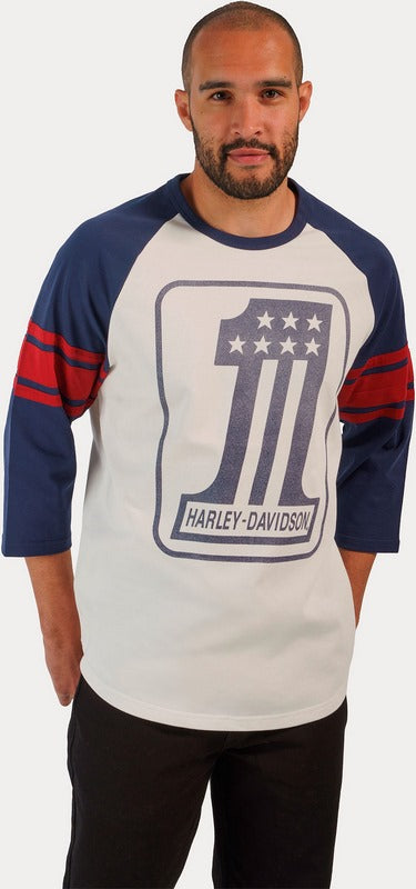Harley-Davidson Tee-Knit  Colorblock-Design-Cloud Dancer | 96810-23VM