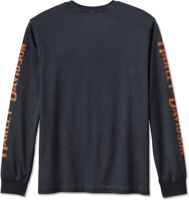 Harley-Davidson Men'S Whiplash Long Sleeve Tee  Black Beauty | 96813-23VM