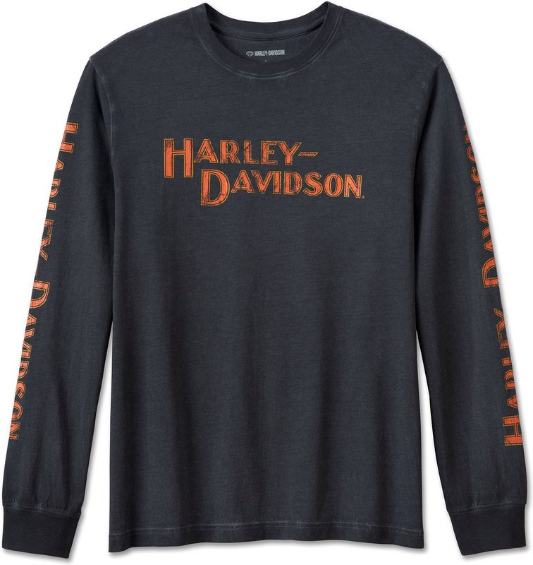 Harley-Davidson Men'S Whiplash Long Sleeve Tee  Black Beauty | 96813-23VM