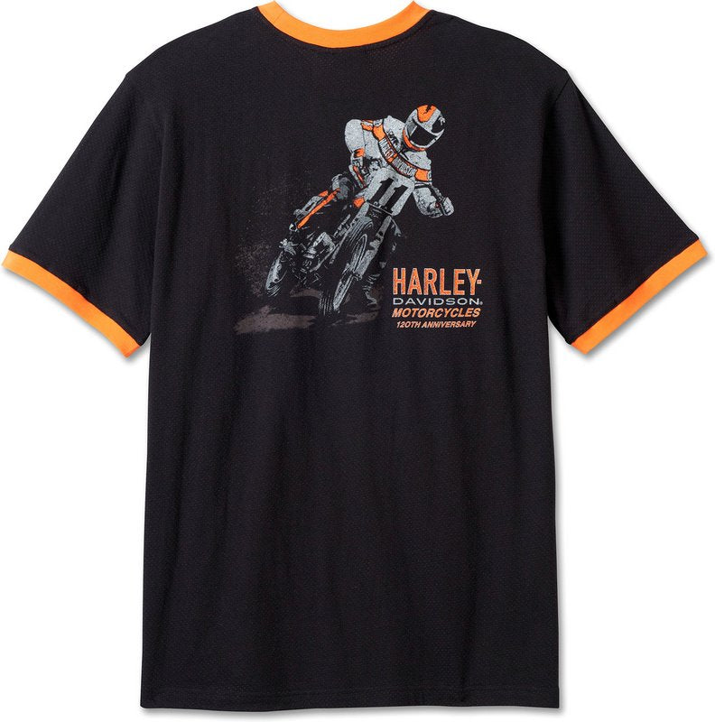 Harley-Davidson Men'S 120Th Anniversary Ringer Tee  Black Beauty | 96834-23VM