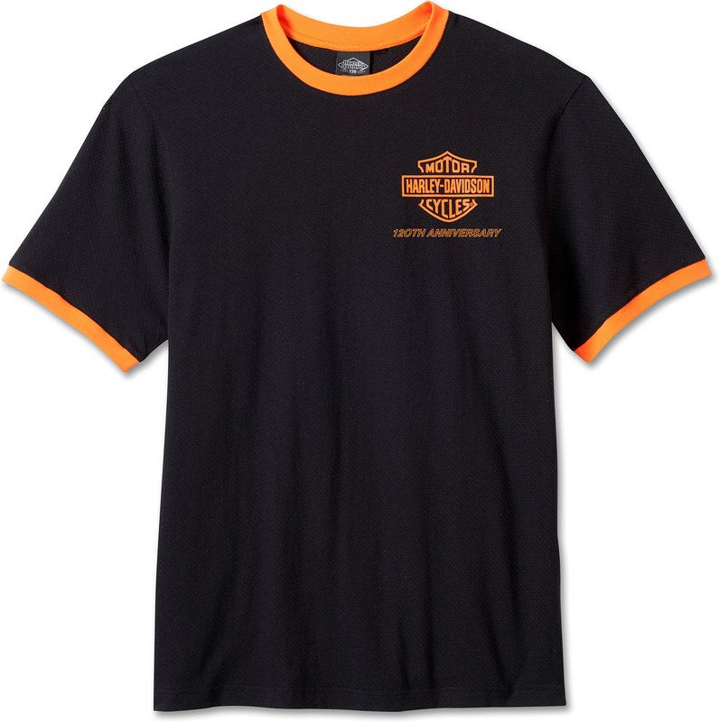 Harley-Davidson Men'S 120Th Anniversary Ringer Tee  Black Beauty | 96834-23VM