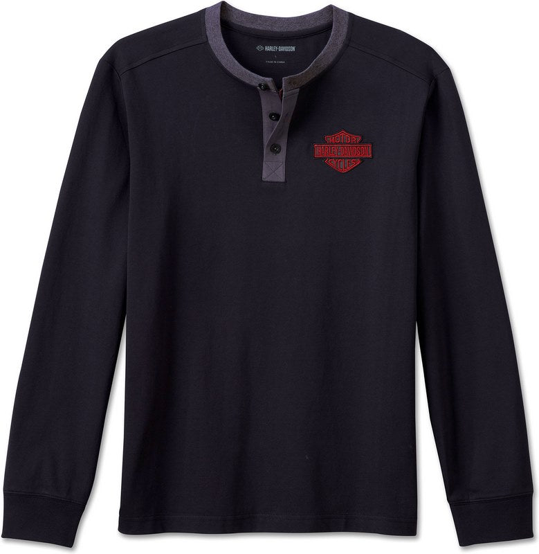 Harley-Davidson Henley-Knit  Black Beauty | 96844-23VM