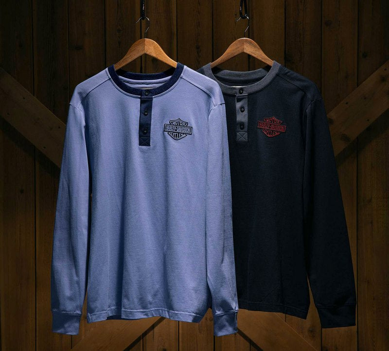 Harley-Davidson Henley-Knit  Colonial Blue | 96845-23VM