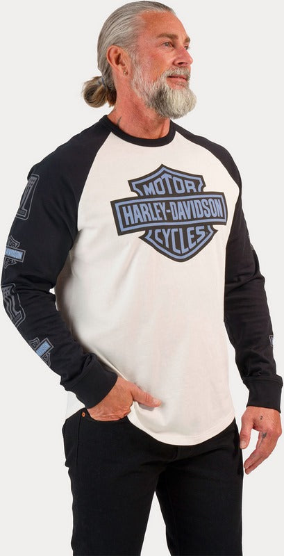 Harley-Davidson Tee-Knit  Colorblock-Design-Cloud Dancer | 96846-23VM