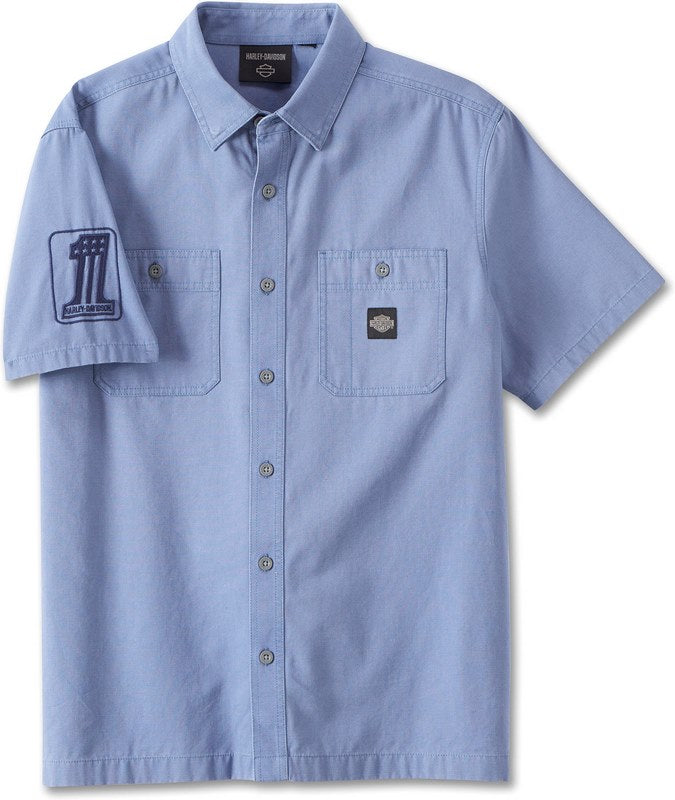 Harley-Davidson Shirt-Woven  Colonial Blue | 96860-23VM