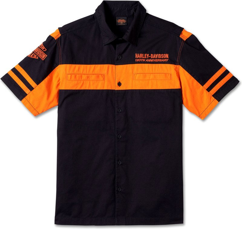 Harley-Davidson Men'S 120Th Anniversary Shirt  Colorblock-Design-Harley Orange | 96872-23VM