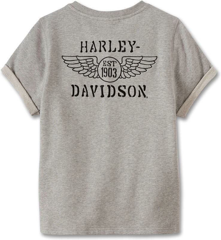 Harley-Davidson Women'S At Ease Short Sleeve Pullover  Light Grey Heather | 96896-23VW