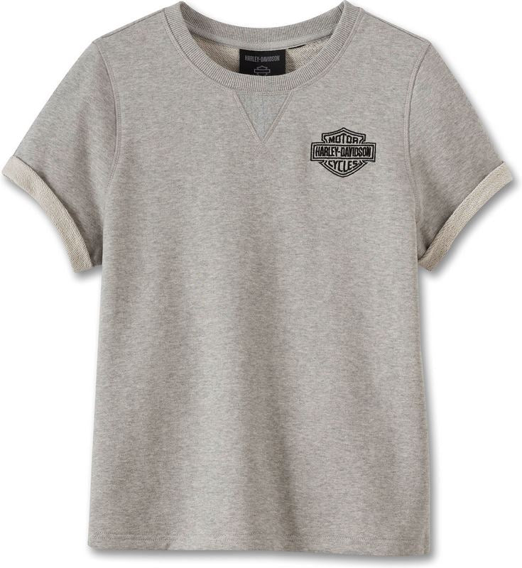 Harley-Davidson Women'S At Ease Short Sleeve Pullover  Light Grey Heather | 96896-23VW