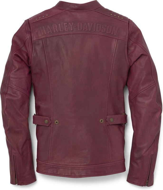 Harley-Davidson Women'S Electra Mandarin Collar Studded Leather Jacket  Port Royale | 97003-22EW