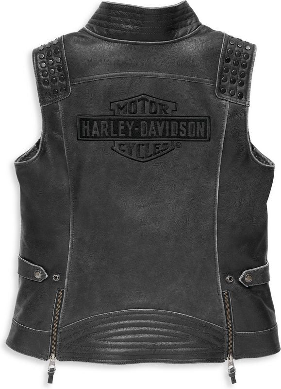 Harley-Davidson Women'S Electra Studded Leather Vest  Black | 97005-22VW