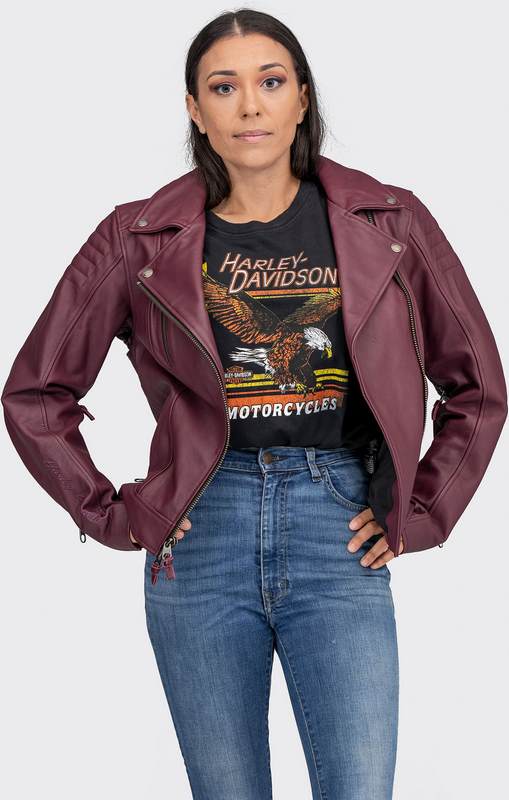 Harley-Davidson Bezel Biker Collar Leather Jacket For Women  Port Royale | 97007-22EW