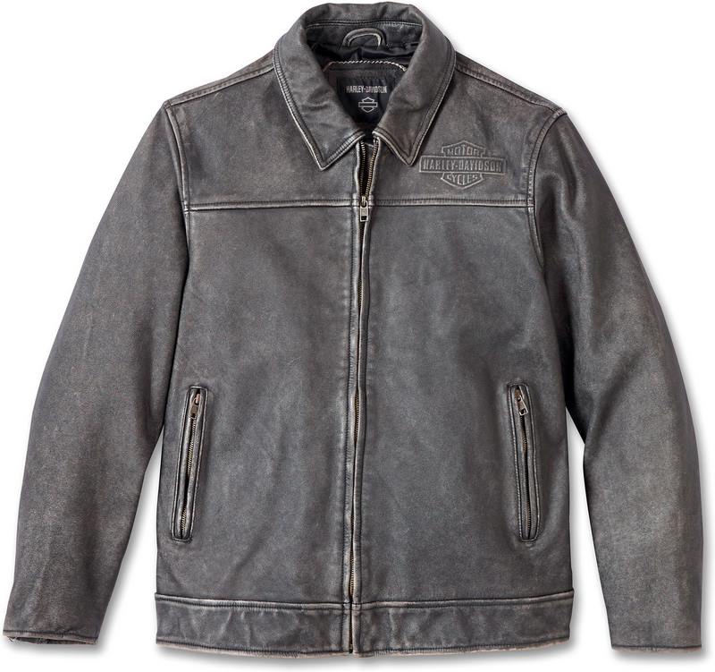 Harley-Davidson Men'S Gas & Oil Leather Jacket  Black leather | 97007-23VM