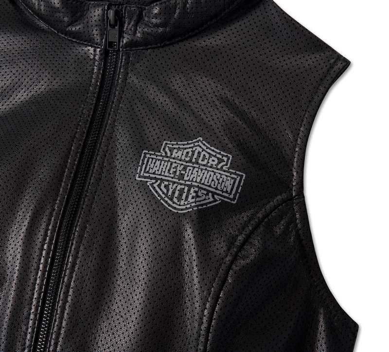 Harley-Davidson Vest-Leather  Black | 97007-24VW