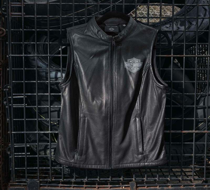 Harley-Davidson Vest-Leather  Black | 97007-24VW