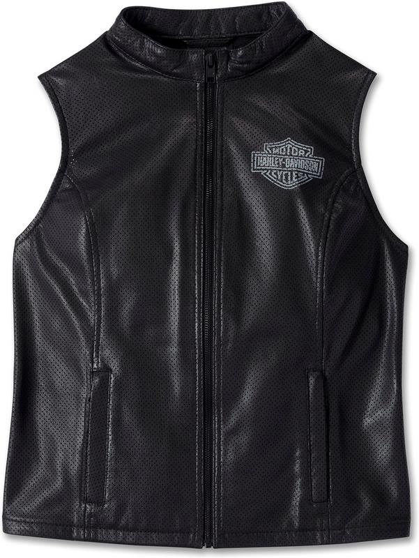 Harley-Davidson Vest-Leather  Black | 97007-24VW