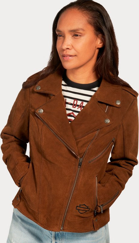 Harley-Davidson Women'S Transcendent Distressed Leather Jacket  Dachshund | 97009-23VW