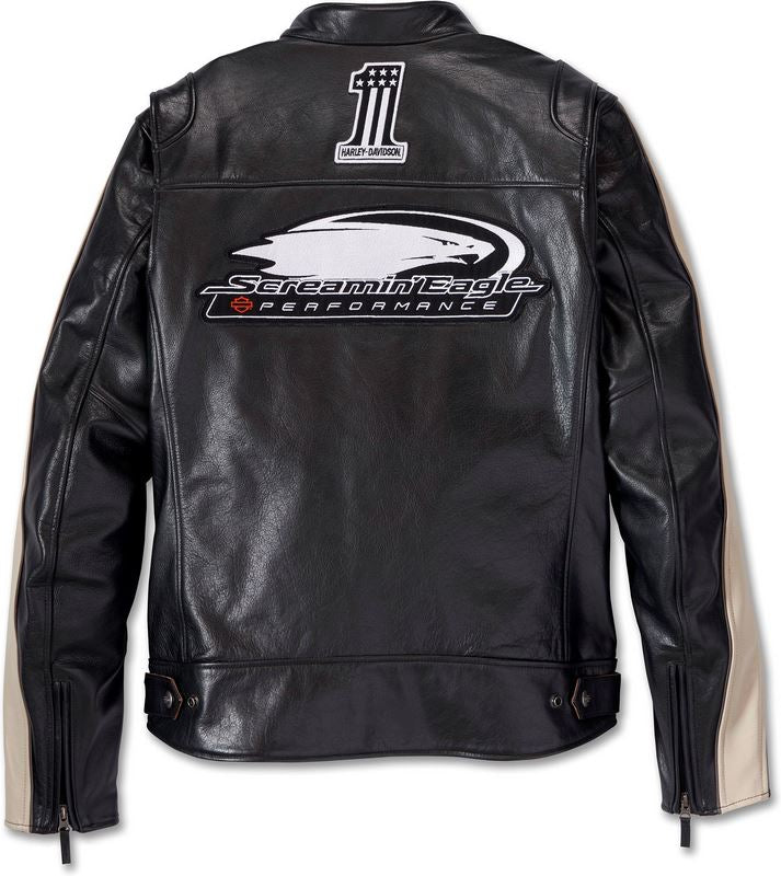 Harley-Davidson Men'S Enduro Screamin' Eagle Leather Jacket  Black Beauty | 97014-24EM