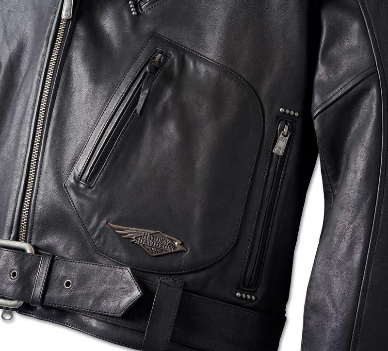 Harley-Davidson Men'S 120Th Anniversary Cycle Champ Leather Biker Jacket  Black | 97023-23EM