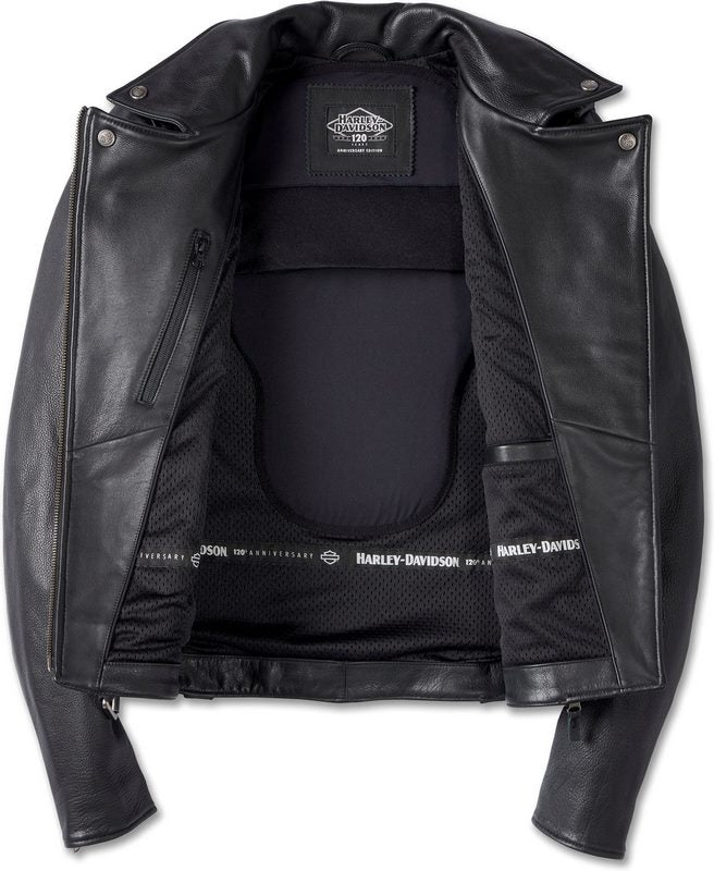 Harley-Davidson Women'S 120Th Anniversary Cycle Queen Leather Biker Jacket  Black | 97026-23EW