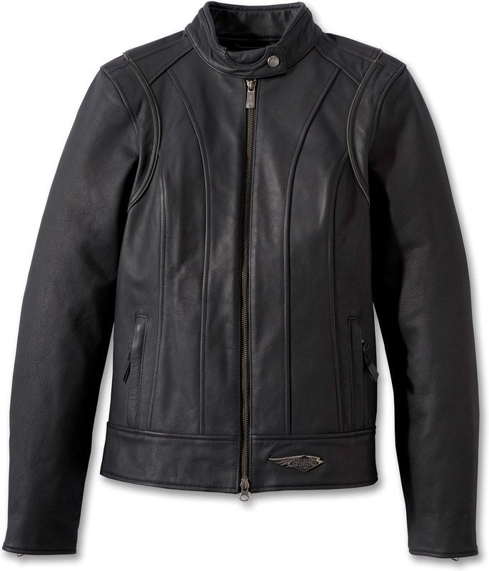 Harley-Davidson Women'S 120Th Anniversary Revelry Leather Jacket  Black | 97032-23EW