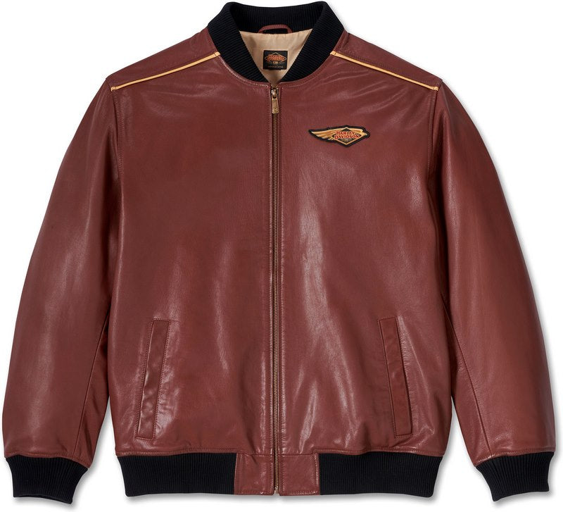 Harley-Davidson Men'S 120Th Anniversary Leather Jacket  Rum Raisin Leather | 97035-23VM