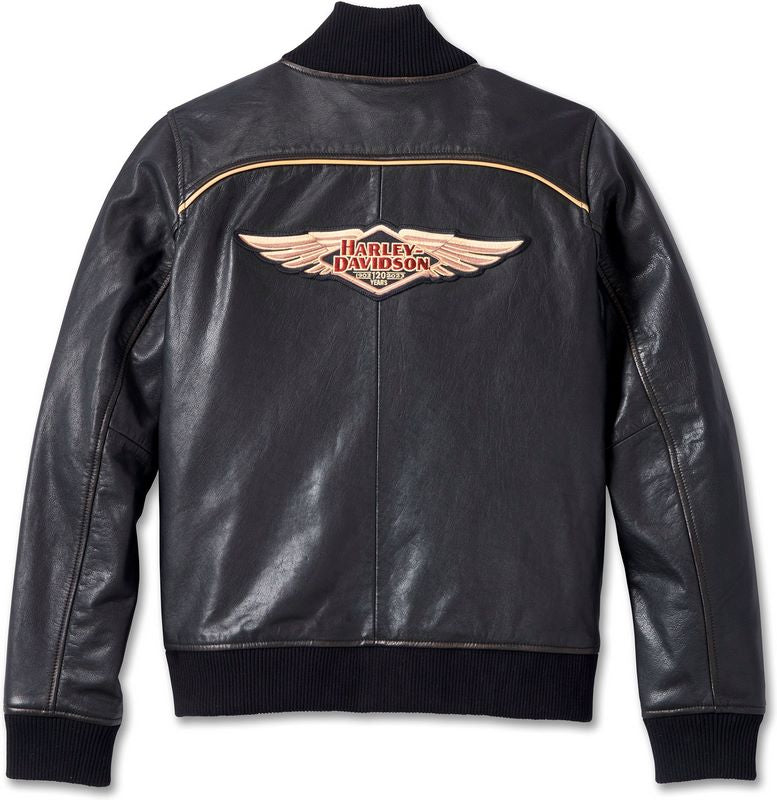 Harley-Davidson 120Th Anniversary Bomber Leather Jacket For Women  Black | 97039-23VW