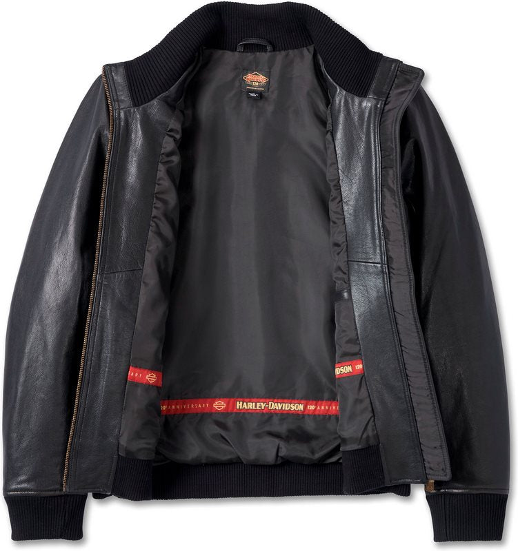 Harley-Davidson 120Th Anniversary Bomber Leather Jacket For Women  Black | 97039-23VW