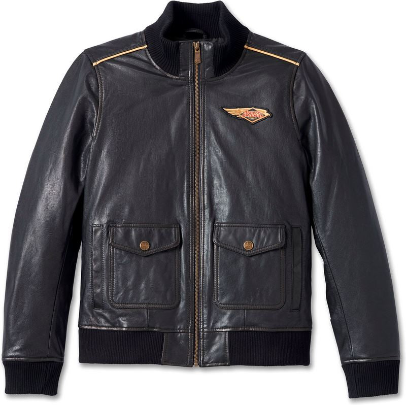 Harley-Davidson 120Th Anniversary Bomber Leather Jacket For Women  Black | 97039-23VW