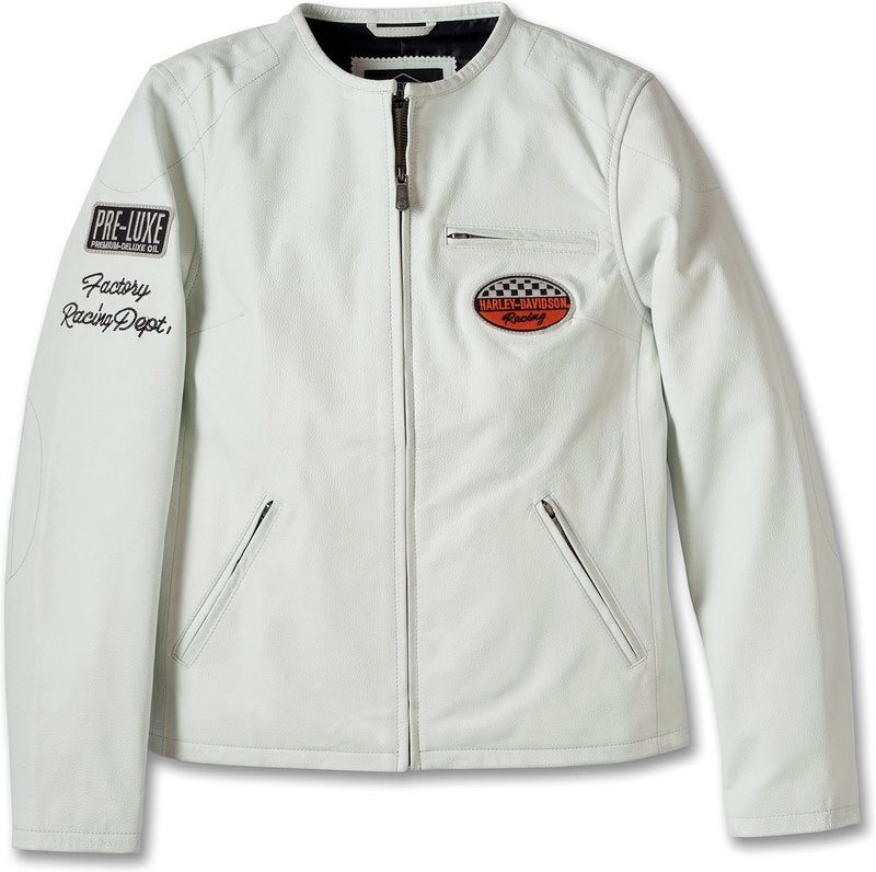 Harley-Davidson 120Th Anniversary Cafe Racer Leather Jacket For Women  Bright White | 97045-23VW