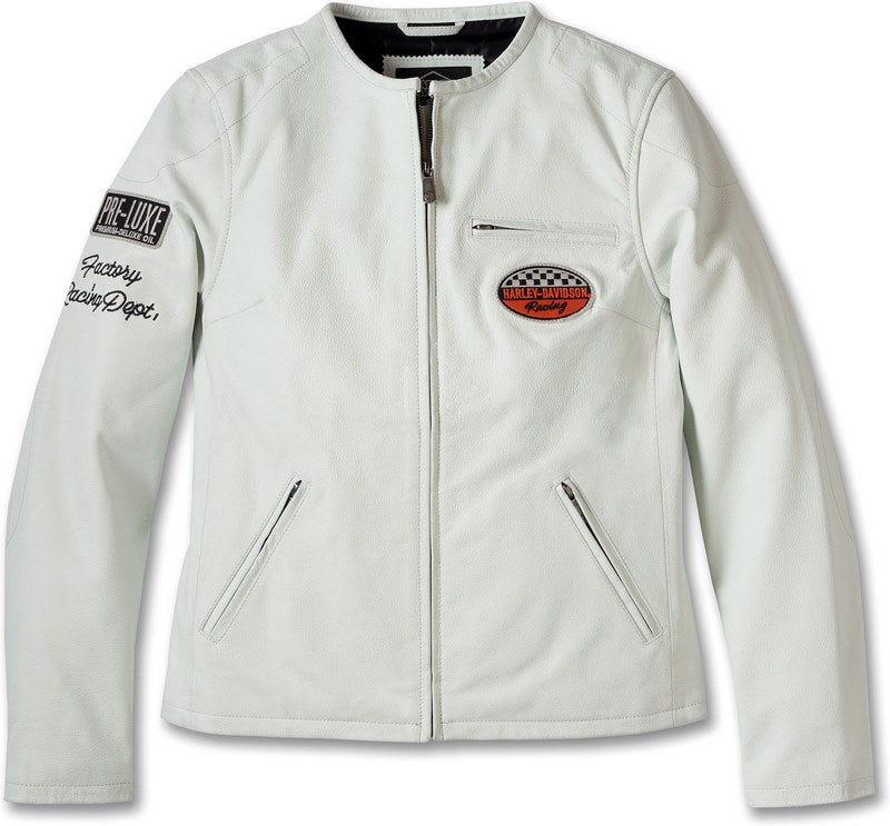 Harley-Davidson 120Th Anniversary Cafe Racer Leather Jacket For Women  Bright White | 97045-23VW