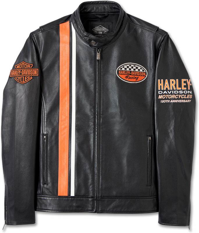 Harley-Davidson Men'S 120Th Anniversary Leather Jacket  Black leather | 97051-23VM