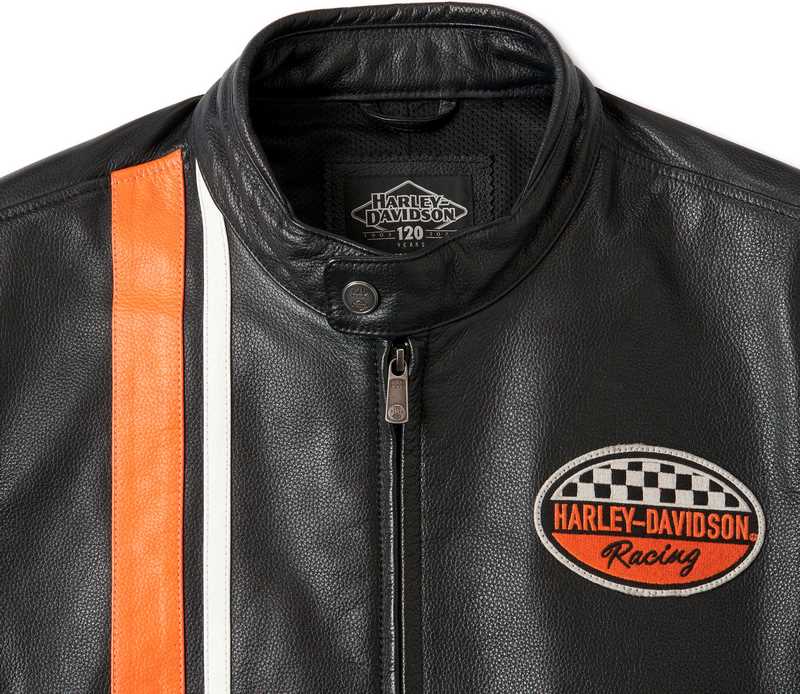 Harley-Davidson Men'S 120Th Anniversary Leather Jacket  Black leather | 97051-23VM