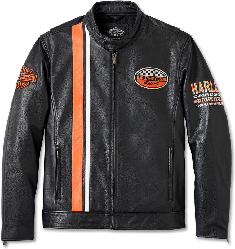 Harley-Davidson Men'S 120Th Anniversary Leather Jacket  Black leather | 97051-23VM